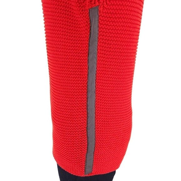 Fabiana Filippi Monili Jewel Sweater 44 M Red Crew Neck - Picture 2 of 11